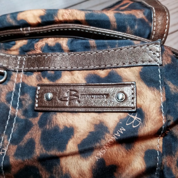 B Makowsky Genuine Bronze Pebbled Leather Satchel - Picture 8 of 13